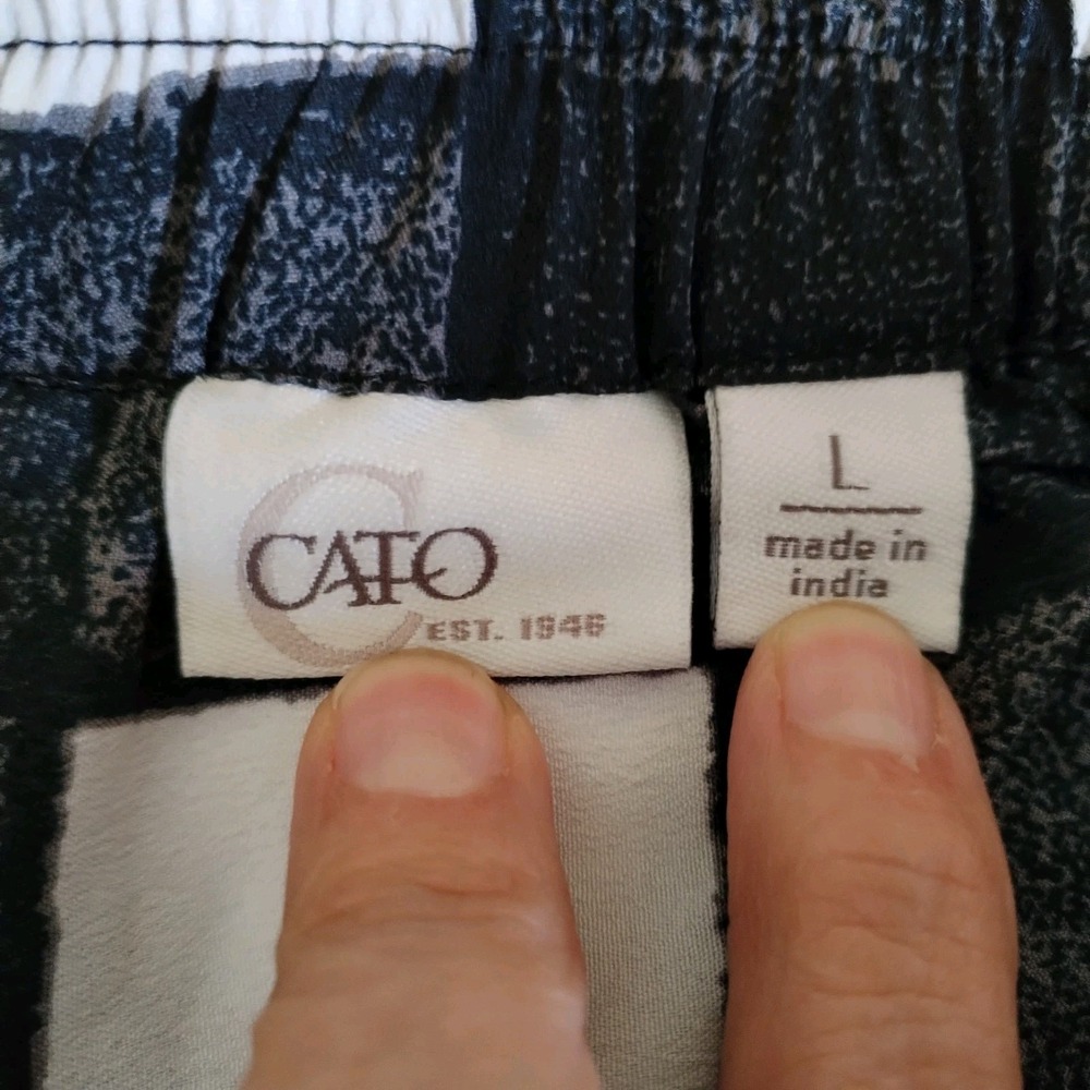 Cato Est. 1946 Black White Buffalo Check Plaid‎ Maxi Skirt Large Elastic Waist - Picture 2 of 8